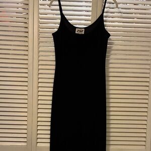 Long black velvet dress